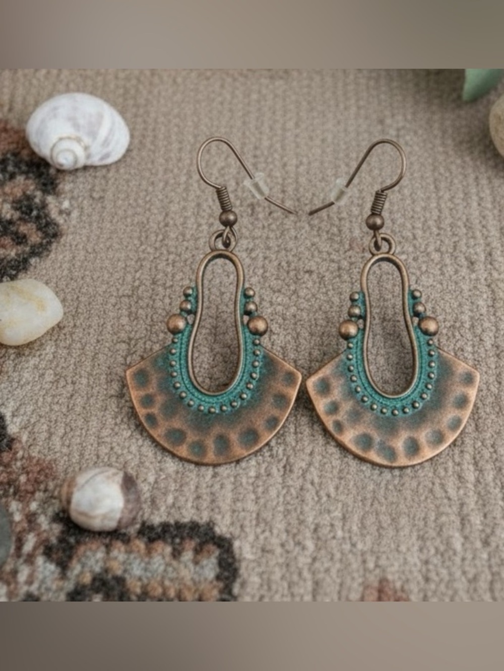 Turquoise & Bronze BOHO Intricate Earrings